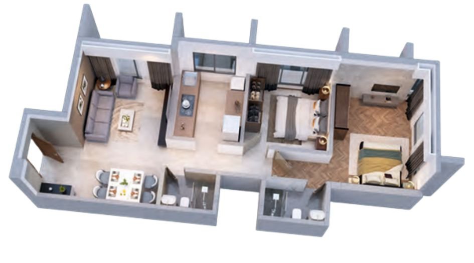 Anmol-Residency-Floor-Plan-2BHK-Type -1